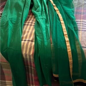 Elegant Green and Gold Sari